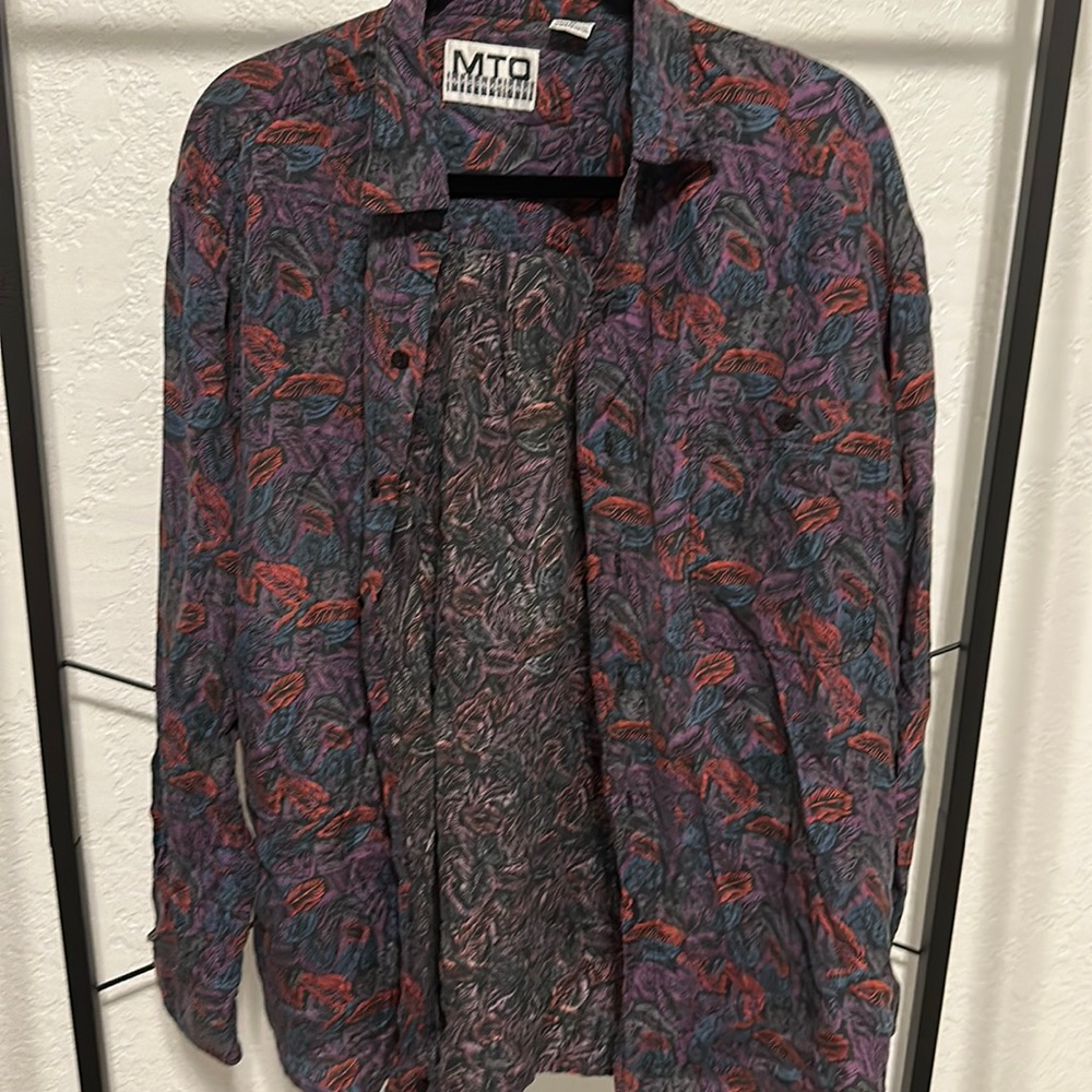 Vintage MTO International pastel floral button down